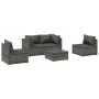 5-teiliges Gartenmöbel-Set und graue synthetische Rattankissen von vidaXL, Gartensets - Ref: Foro24-3102181, Preis: 446,24 €,...