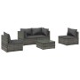 5-teiliges Gartenmöbel-Set und graue synthetische Rattankissen von vidaXL, Gartensets - Ref: Foro24-3102181, Preis: 479,96 €,...
