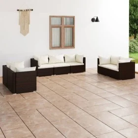 7-piece garden furniture set and brown synthetic rattan cushions by vidaXL, Garden sets - Ref: Foro24-3102266, Price: 635,87 ...