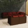 7-piece garden furniture set and brown synthetic rattan cushions by vidaXL, Garden sets - Ref: Foro24-3102475, Price: 633,16 ...