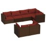 7-teiliges Gartenmöbel-Set und braune synthetische Rattankissen von vidaXL, Gartensets - Ref: Foro24-3102475, Preis: 663,78 €...