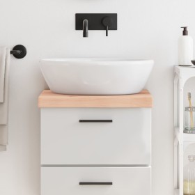 Encimera de baño madera maciza sin tratar 40x30x(2-6) cm