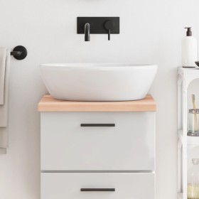 Encimera de baño madera maciza sin tratar 40x50x(2-4) cm