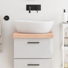 Encimera de baño madera maciza sin tratar 40x50x(2-6) cm