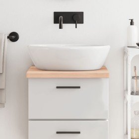 Encimera de baño madera maciza sin tratar 40x60x(2-4) cm