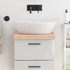 Encimera de baño madera maciza sin tratar 40x60x(2-6) cm
