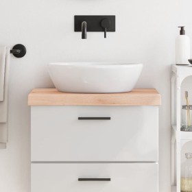 Encimera de baño madera maciza sin tratar 60x30x(2-6) cm