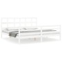 White solid wood bed frame with headboard 200x200 cm by vidaXL, Beds and slatted bases - Ref: Foro24-3194852, Price: 157,75 €...
