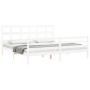 White solid wood bed frame with headboard 200x200 cm by vidaXL, Beds and slatted bases - Ref: Foro24-3194852, Price: 157,75 €...