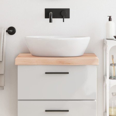 Encimera de baño madera maciza sin tratar 60x60x(2-6) cm