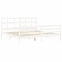 Weißer Massivholzbettrahmen mit Kopfteil 200x200 cm von vidaXL, Betten und Lattenroste - Ref: Foro24-3194852, Preis: 157,65 €...
