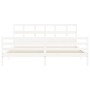 Weißer Massivholzbettrahmen mit Kopfteil 200x200 cm von vidaXL, Betten und Lattenroste - Ref: Foro24-3194852, Preis: 157,65 €...