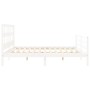 Weißer Massivholzbettrahmen mit Kopfteil 200x200 cm von vidaXL, Betten und Lattenroste - Ref: Foro24-3194852, Preis: 157,65 €...