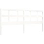 Weißer Massivholzbettrahmen mit Kopfteil 200x200 cm von vidaXL, Betten und Lattenroste - Ref: Foro24-3194852, Preis: 157,65 €...