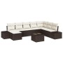 Conjunto de sofá de jardín 9 pcs 319 x 209 x 85 cm Poliratán