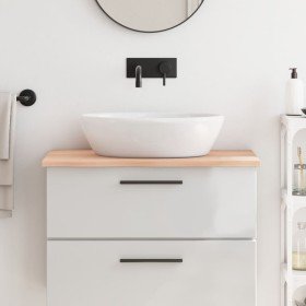 Encimera de baño madera maciza sin tratar 80x60x2 cm