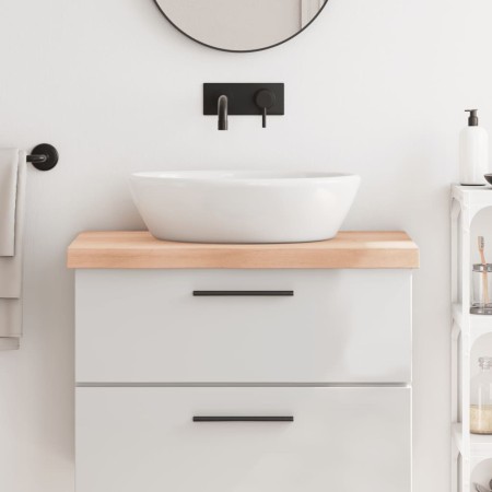 Encimera de baño madera maciza sin tratar 80x60x(2-6) cm