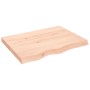 Encimera de baño madera maciza sin tratar 80x60x(2-6) cm