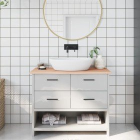 Encimera de baño madera maciza sin tratar 100x30x2 cm