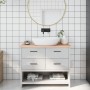 Encimera de baño madera maciza sin tratar 100x40x2 cm