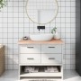 Encimera de baño madera maciza sin tratar 100x50x(2-4) cm