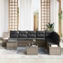 Conjunto de sofá de jardín 9 pcs 319 x 209 x 85 cm Poliratán