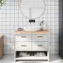 Encimera de baño madera maciza sin tratar 100x60x(2-6) cm