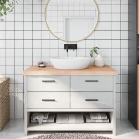 Encimera de baño madera maciza sin tratar 120x60x(2-6) cm