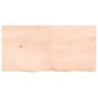 Encimera de baño madera maciza sin tratar 120x60x(2-6) cm