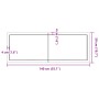Encimera de baño madera maciza sin tratar 140x50x(2-6) cm