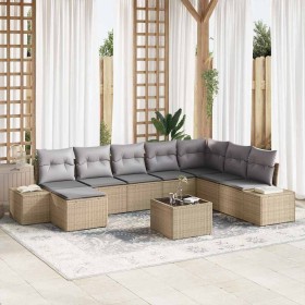 Conjunto de sofá de jardín 9 pcs 319 x 209 x 85 cm Poliratán