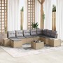 Conjunto de sofá de jardín 9 pcs 319 x 209 x 85 cm Poliratán