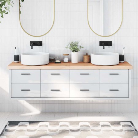 Encimera de baño madera maciza sin tratar 180x50x(2-6) cm