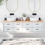 Encimera de baño madera maciza sin tratar 180x50x(2-6) cm