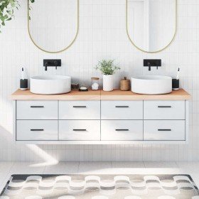 Encimera de baño madera maciza sin tratar 180x60x(2-6) cm