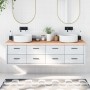 Encimera de baño madera maciza sin tratar 180x60x(2-6) cm