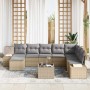 Conjunto de sofá de jardín 9 pcs 319 x 209 x 85 cm Poliratán