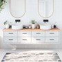 Encimera de baño madera maciza sin tratar 220x50x(2-6) cm