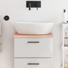 Encimera de baño madera maciza tratada marrón claro 40x30x2 cm