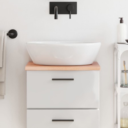 Encimera de baño madera maciza tratada marrón claro 40x30x2 cm