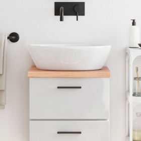 Encimera baño madera maciza tratada marrón claro 40x30x(2-4) cm