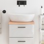 Encimera baño madera maciza tratada marrón claro 40x30x(2-4) cm