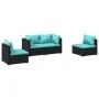 4-piece garden furniture set and black synthetic rattan cushions by vidaXL, Garden sets - Ref: Foro24-3102169, Price: 402,98 ...