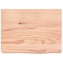 Encimera baño madera maciza tratada marrón claro 40x30x(2-6) cm