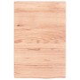 Encimera baño madera maciza tratada marrón claro 40x60x(2-4) cm