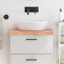 Encimera baño madera maciza tratada marrón claro 60x30x(2-6) cm