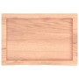 Encimera baño madera maciza tratada marrón claro 60x40x(2-4) cm