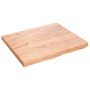 Encimera baño madera maciza tratada marrón claro 60x50x(2-4) cm