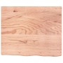 Encimera baño madera maciza tratada marrón claro 60x50x(2-4) cm