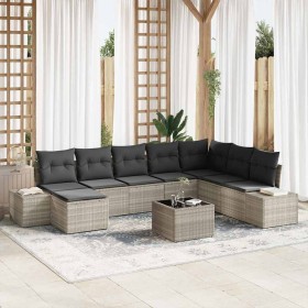 Conjunto de sofá de jardín 9 pcs 319 x 209 x 85 cm Poliratán